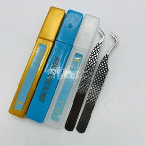 Pince à épiler d'extension de cils incurvée en acier inoxydable durable enduite de couleur personnalisée de vente chaude pince à épiler universelle - Product Image 3