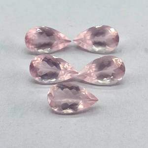 Cuarzo Rosa Natural de Alta Calidad, Corte Pera de 12x16mm, Gema para Joyería - Product Image 1