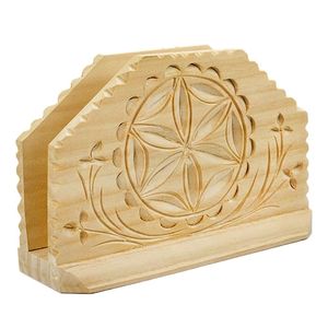 Boîte à mouchoirs en bois faite à la main de haute qualité avec porte-serviettes tendance de travail de sculpture élégant - Product Image 5