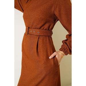 Robe à fléchettes avec ceinture Tan - Product Image 2