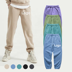 Wholesale Men's Winter Casual Sweatpants-Eco-Friendly 100% Cotton Canvas Fleece Thickness <b>Elastic</b> Waist <b>Lace</b>-Up Closure - Product Image 2