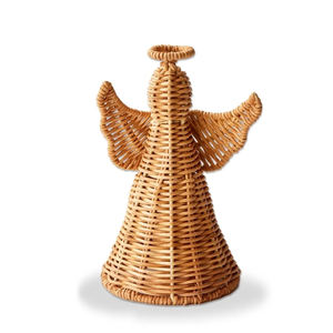 Figurine d'ange en rotin artisanal, décoration de Noël en osier tissé à la main, haute qualité, vente en gros d'usine OEM ODM - Product Image 1