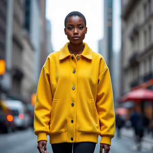 Chaqueta de béisbol Varsity de manga de cuero para mujer, ropa informal a prueba de viento, Letterman 100%, chaqueta Bomber Varsity de lana para mujer - Product Image 4