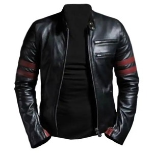 Chaqueta de Cuero y Lona de Invierno de Nuevo Estilo, Cuello Alto, Logotipo Frontal, Manga Larga, Cierre de Cremallera, Casual, Ecológica e Impermeable para Hombre - Product Image 1