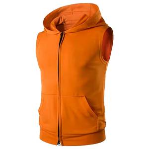 Wholesale OEM Premium Customized <b>Hoody</b> High Quality Cotton/polyester Raw Across Back Boxy Fit Sleeveless <b>Gym</b> Track <b>Hoodies</b> - Product Image 6