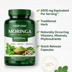 Nieuwste 2026 model Private Label <span class=keywords><strong>Moringa</strong></span> Kruidensupplement voor volwassenen, 60/90/120 <span class=keywords><strong>capsules</strong></span>, compleet groene superfood, aangepaste verpakking - Product Image 4