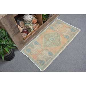 พรมขนแกะตุรกี2.9ft วินเทจสีเบจและน้ำเงินผ้าทอแบนสำหรับตกแต่งห้องนั่งเล่นพื้นหลังทำจากยาง - Product Image 2