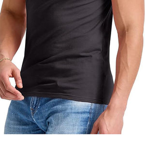 Nueva Camiseta de manga corta para hombre de calidad premium personalizada en blanco 100% algodón de talla grande ropa de calle de moda con patrón sólido - Product Image 3