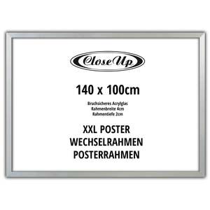 XXL Silver Photo <b>Frame</b> 100 X 140 cm <b>Large</b> Poster Display Stand - Product Image 1