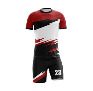 Wholesale Custom Men's Soccer Jerseys Sportswear Set with <b>Mesh</b> Material for Football Sublimation and Short Uniforms - Product Image 2