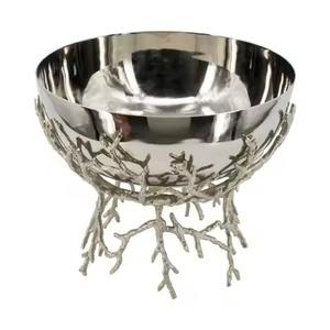 Tazón de Metal Artesanal Pulido a Mano, Duradero, para Servir en Fiestas y Decoración de Cocina - Product Image 1