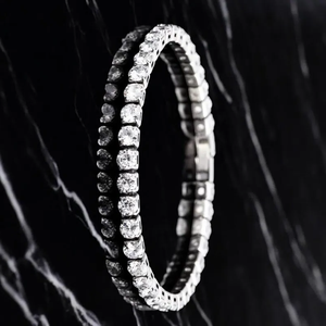 3mm Iced Out 925 Sterling Silver Moissanite Diamond <b>Tennis</b> <b>Bracelet</b> 18k White\silver Plated <b>Fashion</b> Luxury for Women - Product Image 2