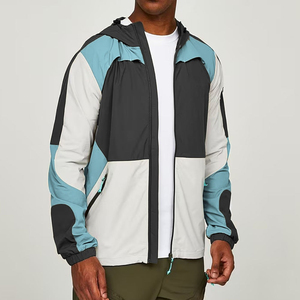 Chaqueta cortavientos deportiva impermeable de nailon con forro de malla personalizado, chaqueta cortavientos transpirable de nailon con bloque de Color de talla grande - Product Image 2