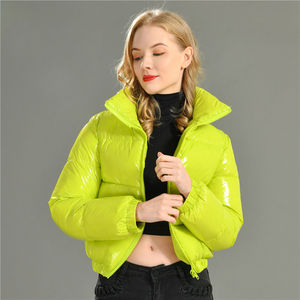Custom Design Padded Cropped Bubble Puffer Jacket Cheap Price Streetwear <b>Hooded</b> Puffer Jackets For <b>Woman</b> - Product Image 1