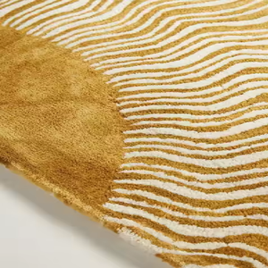 Alfombra con patrón de Sol de seda y lana hecha a mano, alfombra Rectangular de lujo para el hogar, dormitorio, interiores de sala de estar - Product Image 3