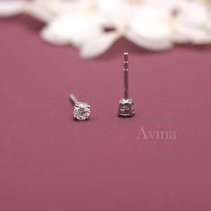 IGI Certified Lab Grown Diamond Round Solitaire Stud <b>Earrings</b> 14K White / Yellow & Rose Gold Tiny Diamond <b>Earrings</b> - Product Image 6