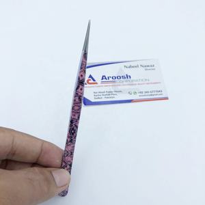 Pince à épiler imprimée avec logo personnalisé de haute qualité en gros Extension de cils Pointe en fibre de papier d'isolation durable en acier inoxydable - Product Image 2