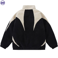 Chaqueta de Invierno Sherpa de Manga Larga Delgada con Cremallera de Color Sólido Personalizada al por Mayor, Chaqueta Polar de Moda Urbana para Hombre