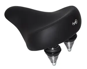 Double Action Springs Synthetic Leather Bicycle Saddle Seat PU Foam Cushioning With Steel Rails