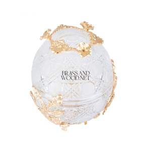 Tarro de huevo de flor dorada Latón macizo dorado y cristal - Product Image 3
