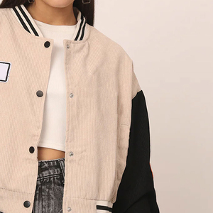 OEM/ODM Wholesale Plus Size Women Varsity <b>Jacket</b> New Design Long Sleeves Casual Wear Crop Top Letterman <b>Jacket</b> - Product Image 5