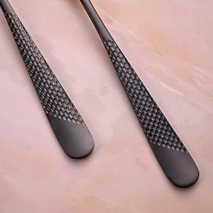 <b>Black</b> Flame Eco-Friendly Stainless Steel <b>Dinner</b> Forks <b>Set</b> of 2 Sustainable and Wood-Metal Material for Back to School - Product Image 3