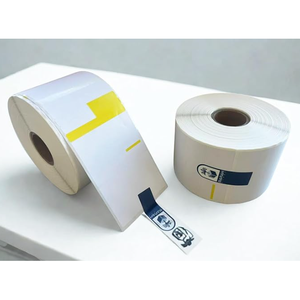 ฉลากยาเปล่า RX-Direct Thermal P08 (4/8/14 ม้วน) สีขาว/สีเหลืองไฮไลท์ ทนต่อการขีดข่วนและรังสียูวี พร้อมกาวในตัว - Product Image 1