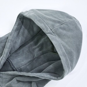 Sudadera con capucha de gran tamaño lavada con ácido OEM Logotipo de impresión 3D personalizado Ropa de calle desgastada Sudadera con capucha de lana de peso pesado - Product Image 4