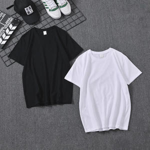 Meilleure vente 14 couleurs 220g coton logo Oem à manches courtes unisexe couleur unie imprimé logo col rond T-shirt pour hommes pour hommes - Product Image 5