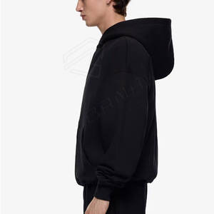 Survêtements 100% coton surdimensionnés pour hommes, deux pièces personnalisés, couleur unie pour impression bouffante pour la saison d'hiver - Product Image 3