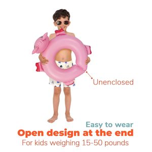 Flotador Inflable de Cerdo para Piscina para Niños de 3 a 5 Años, Flotador de Anillo Dividido para Bebés, Juguete Divertido de Piscina Rosa y Morado para Niñas - Product Image 5
