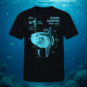 T-shirt Ocean Sunfish Lover Mola Mola Anatomy per chi è appassionato delle meraviglie del mare - Product Image 3