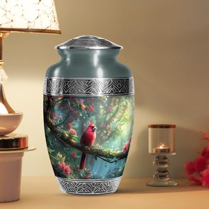 Urnas Funerarias para Cenizas de Adultos, Diseño de Pájaro Cardenal, Urna Única (10 Pulgadas) - Product Image 2