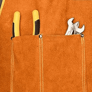 Delantal de soldadura de cuero dividido resistente de alta calidad, ignífugo e impermeable, ropa de trabajo de seguridad industrial sin mangas - Product Image 4