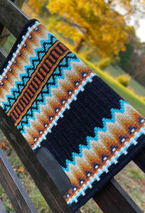 Western Show Horse Saddle Blanket Diseño de Nueva Zelanda Manta de sillín de lana hecha a mano Top Wool Saddle Pad Size - Product Image 3