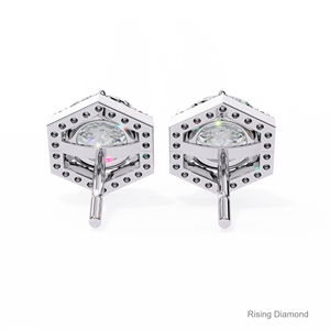 1.25 CT สำหรับแต่ละรอบตัดในห้องปฏิบัติการเพชรที่ปลูกต่างหูรัศมีเพชร CVD ได้รับการรับรองสีขาวทองของขวัญครบรอบ - Product Image 4