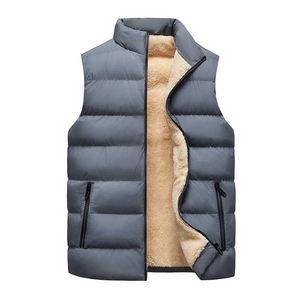 Gilet d'hiver léger en toile avec fermeture éclair intégrale, chaud, compressible, sans manches, en duvet régulier - Product Image 1