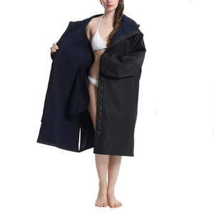 Color sólido de las mujeres al aire libre impermeable cortavientos Casual Swim Parka chaqueta de talla grande Parka chaqueta para las mujeres - Product Image 3