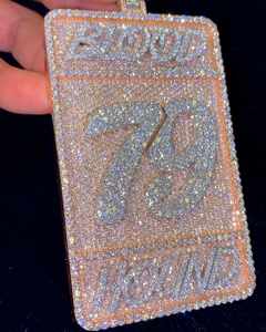 Iced Out Round Cut VVS Moissanite Diamant Pendentif Hip-Hop Bijoux Pendentif Cadeau De Mariage Pour Hommes En Argent Sterling 925 - Product Image 4