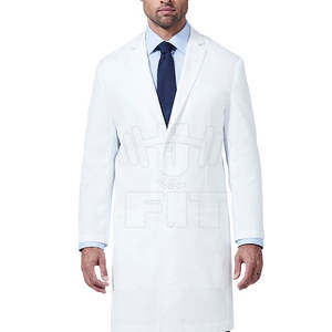 เสื้อโค้ทสำหรับห้องแล็บสไตล์สูงมาใหม่ทำจากผ้าฝ้าย100% ระบายอากาศและกันน้ำได้สีทึบ - Product Image 1