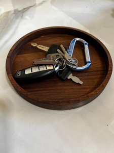 Round Wood <b>Serving</b> Tray-Single Tier American Style Biodegradable Home Organization for Spice Beverage & Tableware Storage - Product Image 2