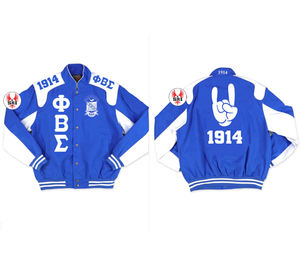 Phi Beta Sigma Fraternity Embroidery <b>Men</b> Cotton Racing <b>Jacket</b> PBS Fraternity Embroidered Greek <b>Men</b> Cotton Twill Racing <b>Jacket</b> - Product Image 4