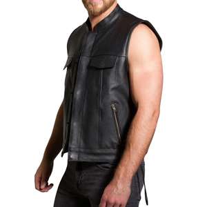 Fabrication en gros de gilets en cuir pour hommes sur mesure pour les marques de vêtements de moto - Product Image 3