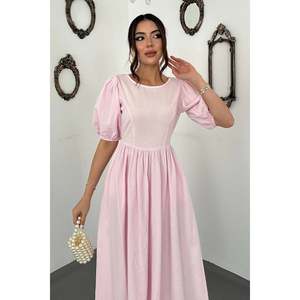 Robe rose avec détail de nœud au dos - Rose - Product Image 3