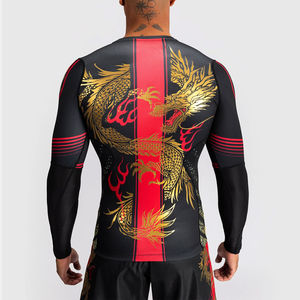 Ropa deportiva de manga larga BJJ MMA ropa para correr Rash Guard hombres medias camiseta Leggings pantalones cortos ropa deportiva - Product Image 2