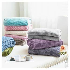 Multicolor ligero ecológico entramado Waffle tejido franela polar suave hogar viaje manta para invierno - Product Image 1