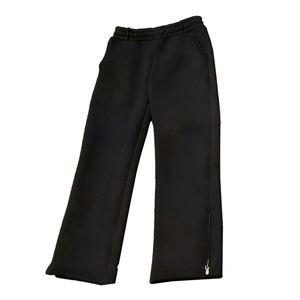 Pantalon de jogging uni en néoprène de haute qualité avec logo brodé personnalisé, tissu respirant en mélange coton-polyester, fermeture éclair - Product Image 1