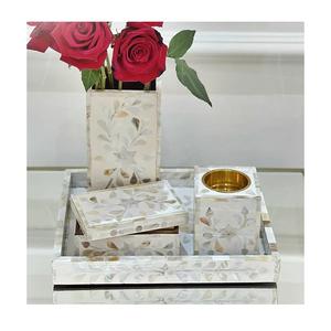 เตาเผาบัคฮูร์คุณภาพสูงสุด พร้อมถาดใส่กระถางดอกไม้ และกล่องใส่ไม้กฤษณา ทำจากไม้และมุกมาบคัฮารา - Product Image 1