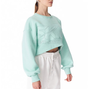 Pakistan Manufacture Solid Color Women Cropped <b>Plain</b> <b>Sweatshirts</b> Custom Printed Logo Casual Women Cropped <b>Plain</b> <b>Sweatshirts</b> - Product Image 3