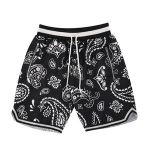 Pantalones cortos deportivos cómodos Hombres Multicolor Hombres Pantalones cortos estampados Poliéster Hombres en blanco Baloncesto Pantalones cortos de malla con servicio OEM - Product Image 1